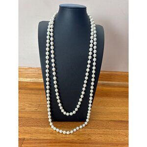 Long Faux Pearl Necklace Elegant Beaded Jewelry For Women